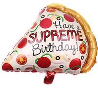 DIWULI Globo de Pizza de Cumpleaños, Cumpleaños Supremo, Globo de Aluminio, Globo de Feliz Cumpleaños, Globo de Aluminio, Cumpleaños, Cumpleaños de la Niña, Fiesta, Decoración, Regalo
