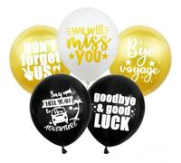 DIWULI Miss You Set de Globos - Globos de Látex Despedida Goodbye Suerte, Decoración Fiesta Oro Negro