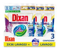 Dixan Discs Frescura de Lavanda, Detergente Lavadora Predosato en cápsulas 4 en 1, limpieza profunda, 3 x 36-108 Lavados - 2700 g