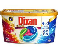 Dixan Discs Multicolor Detergente Lavadora Prefosato en cápsulas 4 en 1 Capsule Coloridos, 2 x 25 Lavados