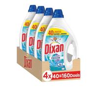 Dixan Gel Frescor 40D, Líquido para Lavadora (40 lavados, pack de 4), detergente líquido para lavar la ropa