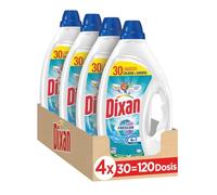 Dixan Gel Frescor, Líquido para Lavadora (30 lavados, pack de 4), detergente líquido para lavar la ropa