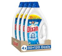 Dixan Gel Total 4+1, Detergente Líquido para Lavadora (pack de 4, total: 120 lavados), jabón para ropa blanca y clara. Limpieza, luminosidad, frescor y sostenibilidad.