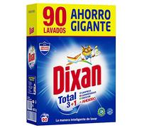 Dixan Polvo Total 3+1, Detergente en Polvo para Lavadora (90 lavados) jabón en polvo para lavar la ropa blanca y de color, Limpieza, luminosidad y frescor