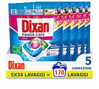 Dixan Power Caps Color Detergente Lavadora en Cápsulas, Pack de 5 x 34 Lavados