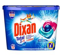 Dixan Total 3+1 Detergente en Cápsulas para Lavadora (23 lavados), jabón para ropa blanca y clara, limpieza, luminosidad y frescor en un único detergente para lavadora, versión actualizada