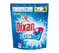 Dixan Total 3+1 Detergente en Cápsulas para Lavadora (24 lavados), jabón para ropa blanca y clara, limpieza, luminosidad y frescor en un único detergente para lavadora