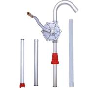 Dixhills Bomba de barril de aceite manual, bomba de manivela, bomba de barril de aleación de aluminio con filtro, tubo en forma de U, herramienta para garaje.
