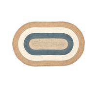 Dixie Alfombra de yute Elin striped ovalada 92x150 cm Horizon blue. ovalado. 92x150 cm