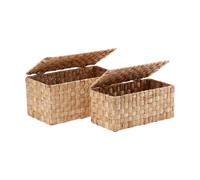 Dixie Caja de almacenamiento Lily con tapa Panamá. 2 piezas Natural