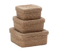 Dixie Cesta cuadrada Emil con tapa. 3 piezas Natural