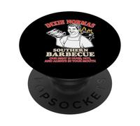 Dixie Normas Barbacoa - La Carne es Enorme y Caliente - Divertido Juego de Palabras para Adultos PopSockets PopGrip Adhesivo