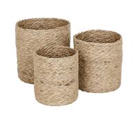 Dixie Set de 3 cestas Twisted small Natural-gris