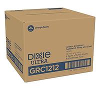 Dixie Ultra - Envoltura y forro para sándwich resistente a la grasa de GP PRO (Georgia-Pacific), blanco, GRC1212, 12 x 12 pulgadas, 5000 hojas por caja, (5 paquetes de 1000 hojas)