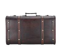 DIXII Wooden Suitcase, Portable Antique Suitcase Wooden Case Photography Props Craft Decoration Box Ornament