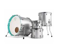 Dixon Cornerstone Hybrid 22 4pc Shell Pack Metallic Silver w/Turquoise Blue Hoop