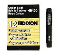 Dixon Ticonderoga Negro Madera Crayon 49400 - Paquete de 12