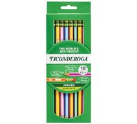 Dixon Ticonderoga Presharpened Neon Stripes #2 Pencils 10/Pkg-Neon Stripes
