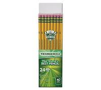 Dixon Ticonderoga wood-cased # 2 HB lápices, seis 24-Count hang-tab cajas, total de 144 lápices, color amarillo