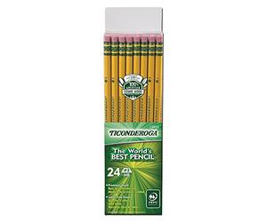 Dixon Ticonderoga wood-cased # 2 HB lápices, seis 24-Count hang-tab cajas, total de 144 lápices, color amarillo