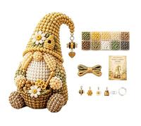 DIY 3D Beaded Gnome Kit - Handmade Beadwork Craft Set | Beginner Friendly Beading Art Kit | Creative Decoration Project For Adults, Hobbyists, Family Activities, Home Desk, Bookshelf & Mantel Decor