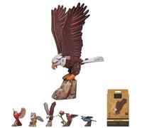 DIY 3D Bird Model Assembly Kit, Laser-Cut Pop-out Paper Birds Puzzles Set with Perch, No-Glue Cardboard Animals Building Fun Craft Gift for Nature Art Lover