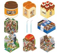 DIY 3D Sticker Scene 8 Sets Fun Diy 3D House Stickers Haga sus propias escenas de mini habitacin lindas caricaturas 3D escena de escena en miniatura