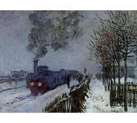 DIY 5D diamante pintura bordado Claude Monet tren en la nieve punto de cruz taladro redondo completo mosaico arte decoración 30x40cm