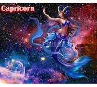 DIY 5D Diamante Pintura por Número Kit Taladro Completo Doce constelaciones de Capricornio Diamond Painting Lienzo Bordado Punto de Cruz Artes para Pared Decor del hogar-Round Drill,80x100cm/32x40inch