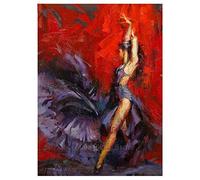 DIY 5D Diamante Pintura por Números Kit, round drill Flamenco Dancer 50x70cm Bricolaje Diamond Painting Kit Completo Bordado Punto De Cruz Diamante Arts Craft para Decoración la Pared Hogar