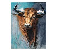 DIY 5D Diamante Pintura Taladro Completo Kit Diamante Arte Diamond Painting Animal Toro Fuerte Imagen Rhinestone Bordado Pintura Diamante Punto de Cruz para Decoración Square Drill 20x30cm