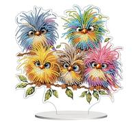 DIY 5D Diamond Painting Bird Stander, Diamant Painting Tischdeko Kunst Set für Erwachsene Doppelseitige Diamond Painting Deko mit Vogelmotiv für Ansteigger Hausgeschenk Familie Deko Geschenk