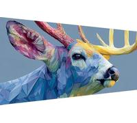 DIY 5D Diamond Painting Kit Ciervo, Pintura Diamante Animal Dibujos con Diamantes, 5D Manualidades Adultos Painting Kits, DIY Full Drill Round a Punto Croce per Regalos para Mujeres 50x100cm J-V832
