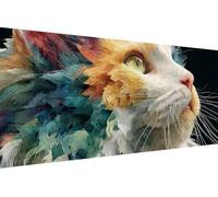 DIY 5D Diamond Painting Kit Gato, Pintura Diamante Animal Dibujos con Diamantes, 5D Manualidades Adultos Painting Kits, DIY Full Drill Round a Punto Croce per Regalos para Mujeres 60x120cm 3-TC51