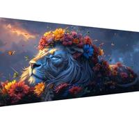 DIY 5D Diamond Painting Kit LeóN, Pintura Diamante Flor Dibujos con Diamantes, 5D Manualidades Adultos Painting Kits, DIY Full Drill Round Ricamo a Punto Croce per Regalos para Mujeres 30X60cm 9-3R30