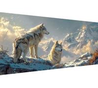 DIY 5D Diamond Painting Kit Lobo, Pintura Diamante Animal Dibujos con Diamantes, 5D Manualidades Adultos Painting Kits, DIY Full Drill Round a Punto Croce per Regalos para Mujeres 30X60cm 2-NU67