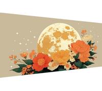 DIY 5D Diamond Painting Kit Luna, Pintura Diamante Flor Dibujos con Diamantes, 5D Manualidades Adultos Painting Kits, DIY Full Drill Round Ricamo a Punto Croce per Regalos para Mujeres 80x160cm Z-H129