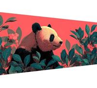 DIY 5D Diamond Painting Kit Panda, Pintura Diamante Flor Dibujos con Diamantes, 5D Manualidades Adultos Painting Kits, DIY Full Drill Round Ricamo a Punto Croce per Regalos para Mujeres 30X60cm P-NU31