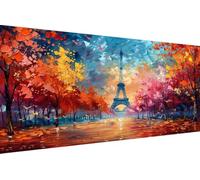 DIY 5D Diamond Painting Kit ParíS, Pintura Diamante Flor Dibujos con Diamantes, 5D Manualidades Adultos Painting Kits, DIY Full Drill Round Ricamo a Punto Croce per Regalos para Mujeres 40x80cm 7-NI35