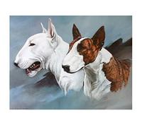DIY 5D Diamond Painting Kits for Adults Full Drill Bull Terrier Dog 30x50cm Diamond Art Painting by Number Kits Crystal Rhinestone Embroidery Cross Stitch Arts Craft for Home Wall Decor Gifts 12x20in