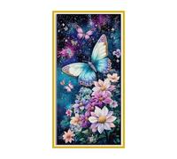 DIY 5D Pintura Diamante Mariposa flor Grande Diamond Painting Kits para Adultos Niños, Diamond Art Kit Complet Manualidades Imágenes Cristal Punto Cruz Decor Pared para Hogar Gifts 100x200cm s-259