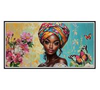 DIY 5D Pintura Diamante Mujeres Africanas Grande Diamond Painting Kits para Adultos Niños, Diamond Art Kit Complet Manualidades Imágenes Cristal Punto Cruz Decor Pared para Hogar Gifts 100x200cm s-155