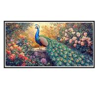 DIY 5D Pintura Diamante Pavo real flor Grande Diamond Painting Kits para Adultos Niños, Diamond Art Kit Complet Manualidades Imágenes Cristal Punto Cruz Decor Pared para Hogar Gifts 80x160cm s-407
