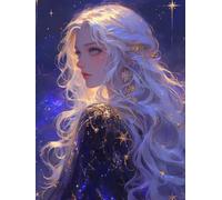 Diy 5D Pintura Diamante Pintura De Diamante De Mujer De Anime，Princesa De Cuento De Hadas，Taladro Completo Redondo，Bordado De Punto De Cruz，Artesanía Para Principiantes，Regalos，Decor 30x40cm