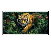 DIY 5D Pintura Diamante Tigre animal Grande Diamond Painting Kits para Adultos Niños, Diamond Art Kit Complet Manualidades Imágenes Cristal Punto Cruz Decor Pared para Hogar Gifts 100x200cm s-423