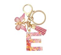 DIY A-Z Letters Keychain Metal Holder Pendent Key Chain Women Car Ring Simple Letter Name Party Jewelry para Llaves de casa y Mochilas(Color-05)