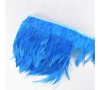 DIY Accesorios manuales, calcomanías de Costura, 2Meter Feathers Tassel Fringe Trim Clothes Ribbon Decoration Sewing Trimmings Needlework Decor(Light Blue)
