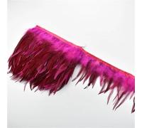 DIY Accesorios manuales, calcomanías de Costura, 2Meter Feathers Tassel Fringe Trim Clothes Ribbon Decoration Sewing Trimmings Needlework Decor(Purple)