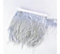 DIY Accesorios manuales, calcomanías de Costura, 2Meter Feathers Tassel Fringe Trim Clothes Ribbon Decoration Sewing Trimmings Needlework Decor(Gray)