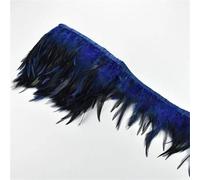 DIY Accesorios manuales, calcomanías de Costura, 2Meter Feathers Tassel Fringe Trim Clothes Ribbon Decoration Sewing Trimmings Needlework Decor(Royal Blue)